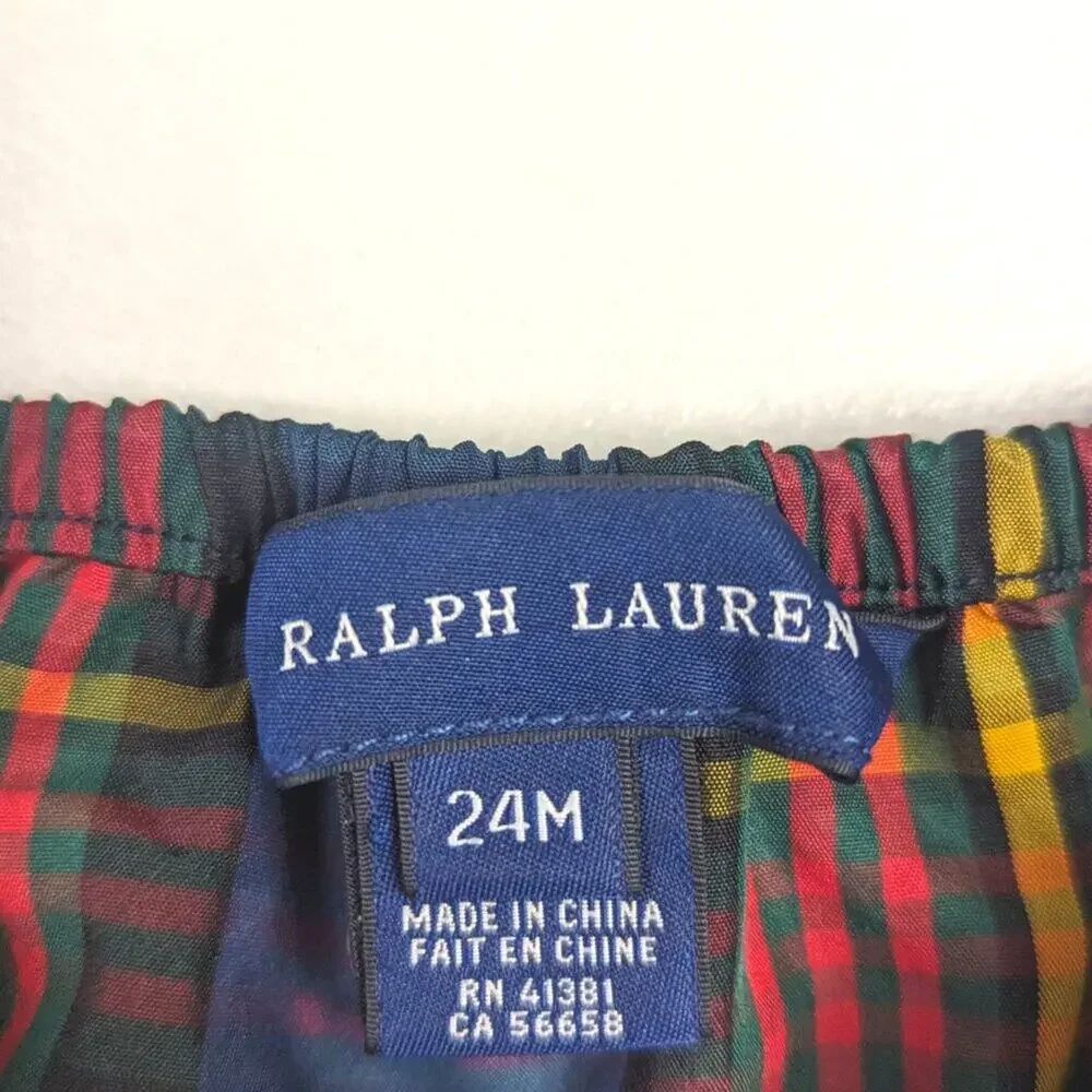 Ralph Lauren Dress Girls Sz 24m Christmas Tartan Plaid Preppy Classic